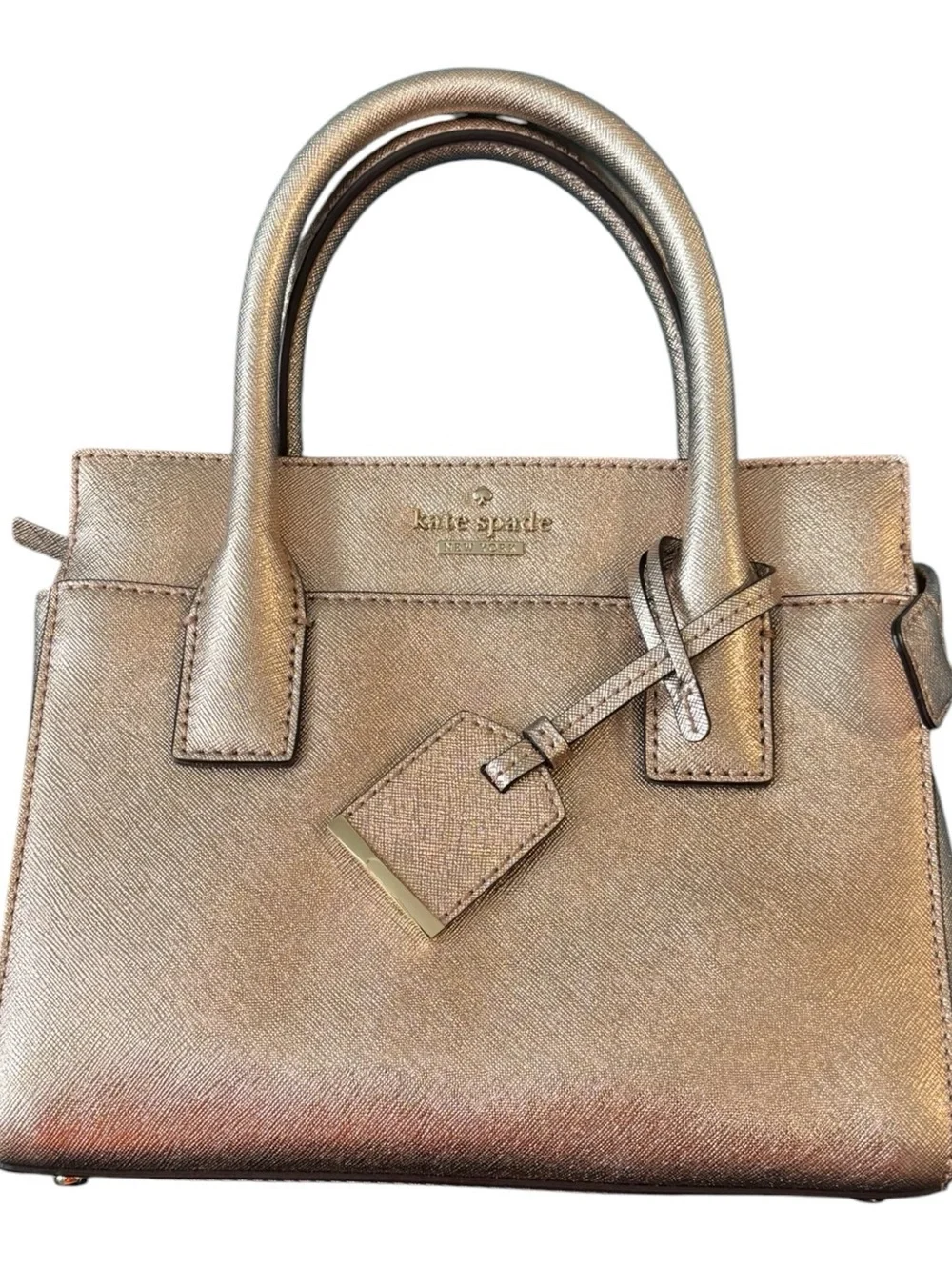 kate spade Rose Gold Metallic Leather Top-Handle Satchel